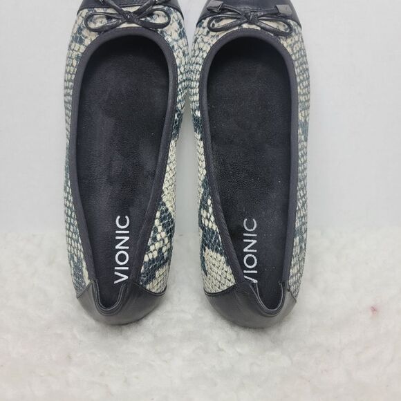 Vionic Minna Women's Size 7.5 Ballet Flat Black Snake  Shoes - Picture 8 of 10